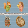 Woodland Animal Pjs 1 Clipart Bundle