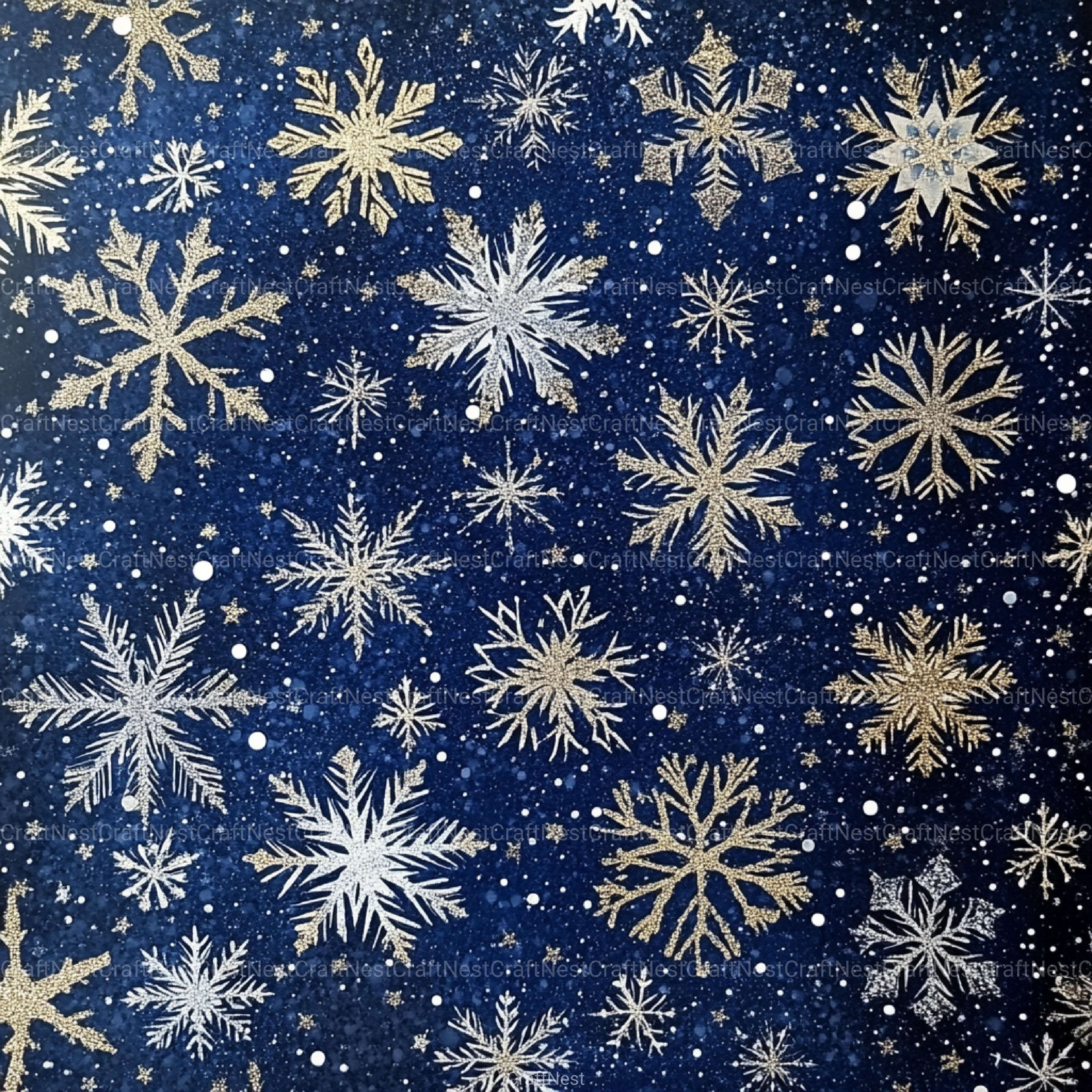 Stars & Snowflakes Winter Glitter Clipart Bundle - CraftNest - Digital Crafting and Art