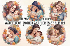 Mother And Her Baby Clipart Bundle - CraftNest - Digital Crafting and Art