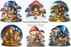 Fantasy Mushroom House Clipart Bundle