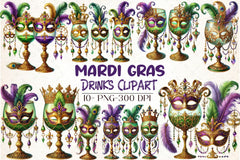 Mardi Gras Drinks Clipart Bundle - CraftNest - Digital Crafting and Art