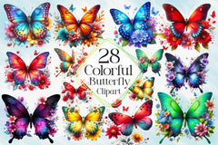 Colorful Butterfly Clipart Bundle 2 - CraftNest - Digital Crafting and Art