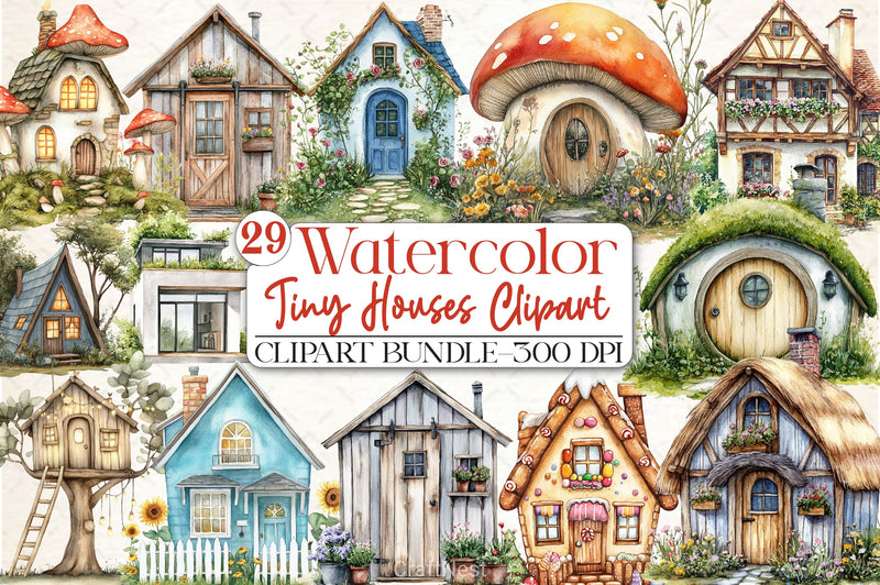 Tiny Houses Clipart Bundle - CraftNest - Digital Crafting and Art