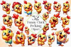 Funny Chick Peeking Around Corner Clipart Bundle - CraftNest - Digital Crafting and Art