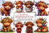 Christmas Highland Cow Clipart Bundle 9