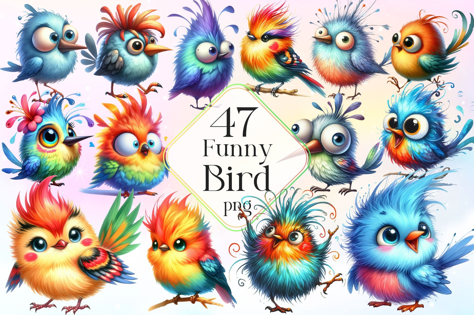 Funny Bird Clipart Bundle 5 - CraftNest - Digital Crafting and Art