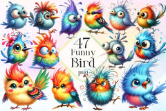 Funny Bird Clipart Bundle 5 - CraftNest - Digital Crafting and Art