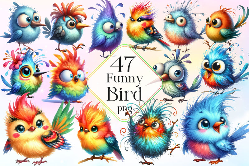 Funny Bird Clipart Bundle 5 - CraftNest - Digital Crafting and Art
