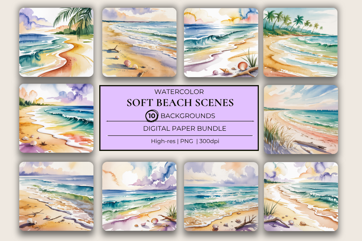 Beach Scenes Background Papers