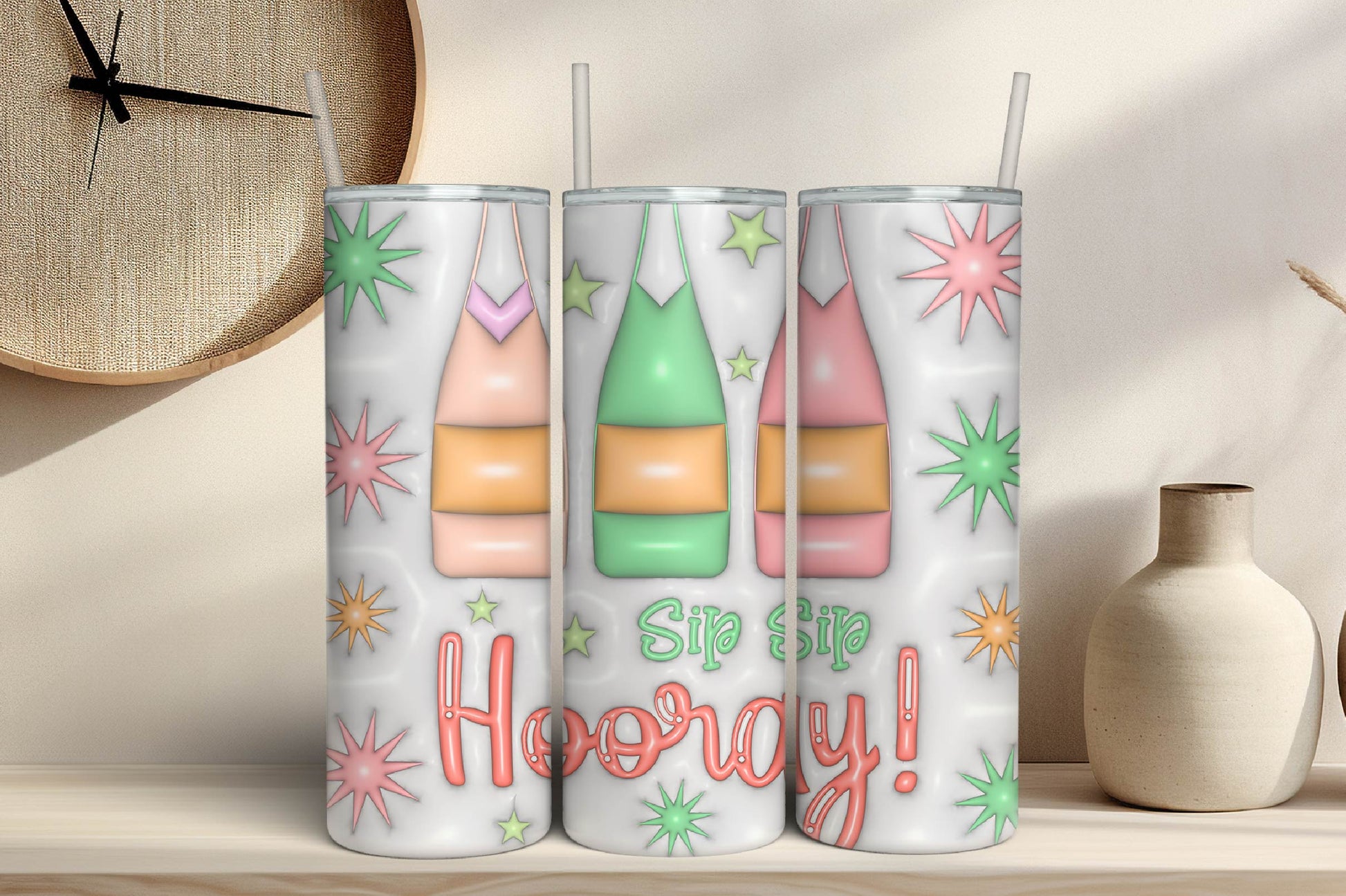 3D Inflated New Year Tumbler Bundle 1 - CraftNest - Digital Crafting and Art