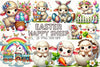 Happy Easter Sheep Clipart Bundle