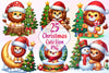 Cute Christmas Lion Clipart Bundle