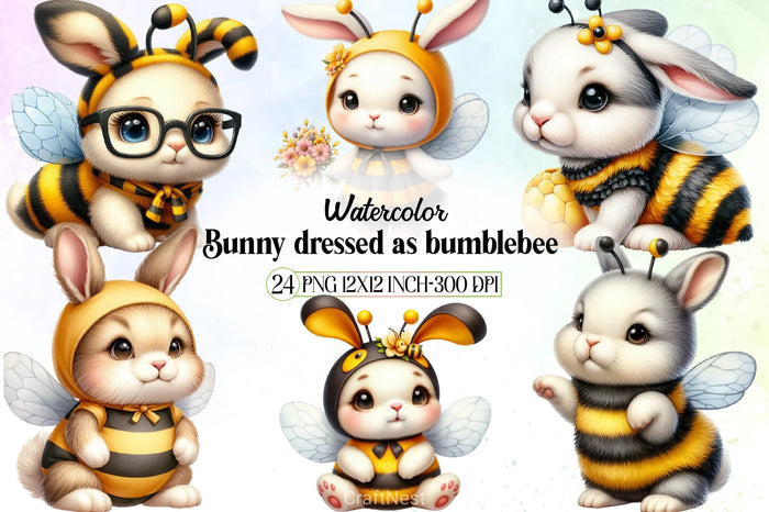 Bunny Bumblebee Clipart Bundle