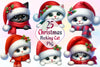 Christmas Peeking Cat Clipart Bundle