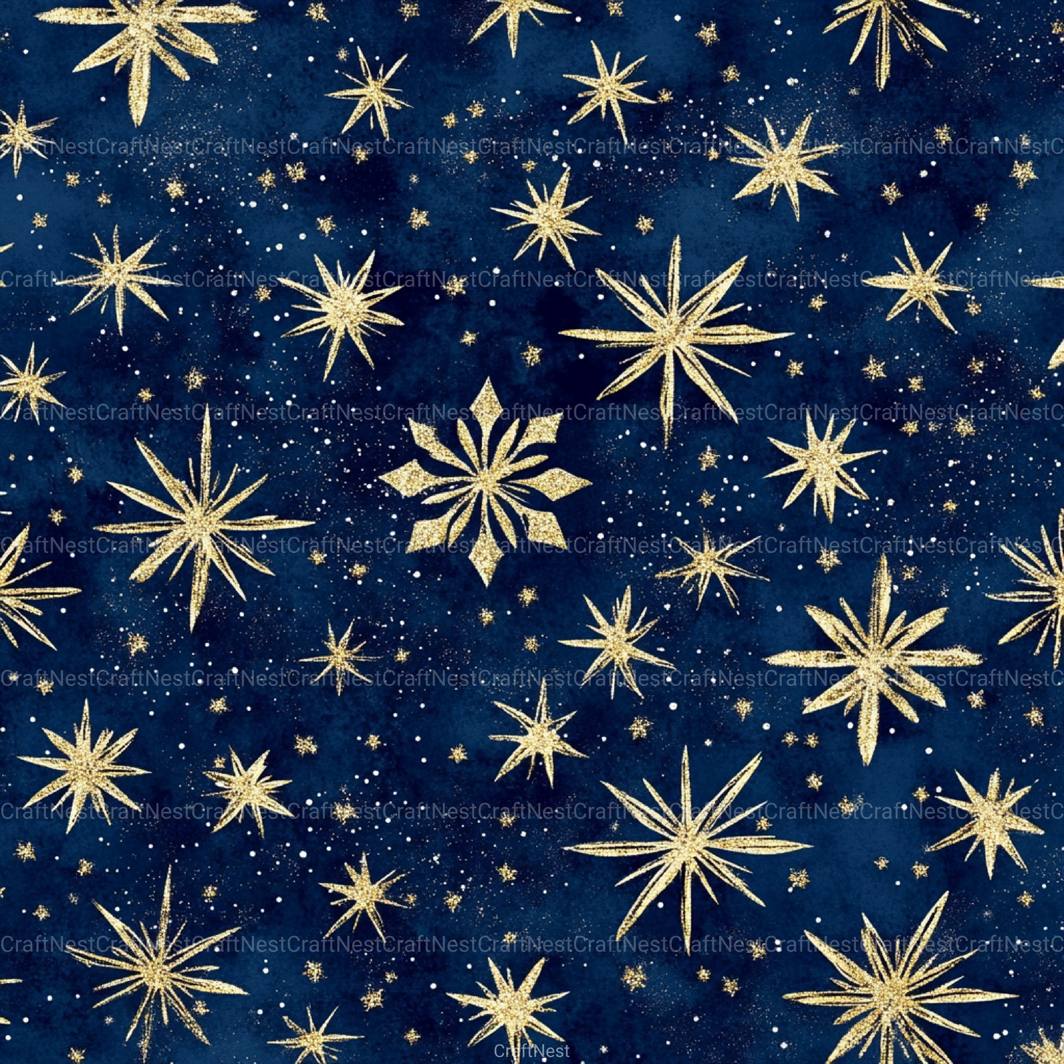 Stars & Snowflakes Winter Glitter Clipart Bundle - CraftNest - Digital Crafting and Art