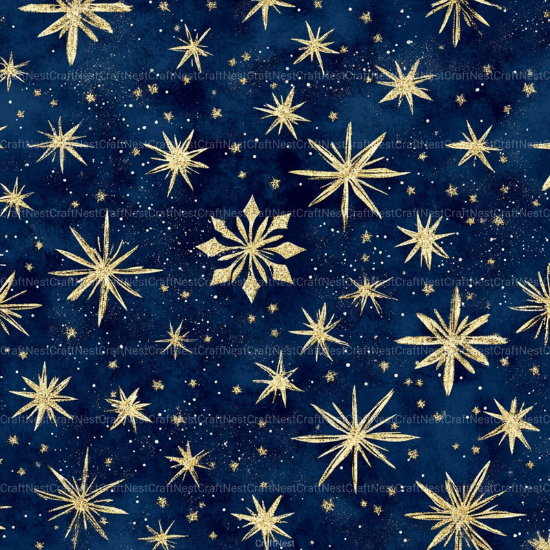 Stars & Snowflakes Winter Glitter Clipart Bundle - CraftNest - Digital Crafting and Art