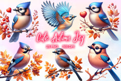 Cute Autumn Jay Clipart Bundle 2 - CraftNest - Digital Crafting and Art