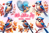 Cute Autumn Jay Clipart Bundle 2