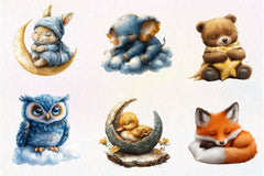 Sweet Dreams Sign Sleepy Animals Clipart Bundle - CraftNest - Digital Crafting and Art
