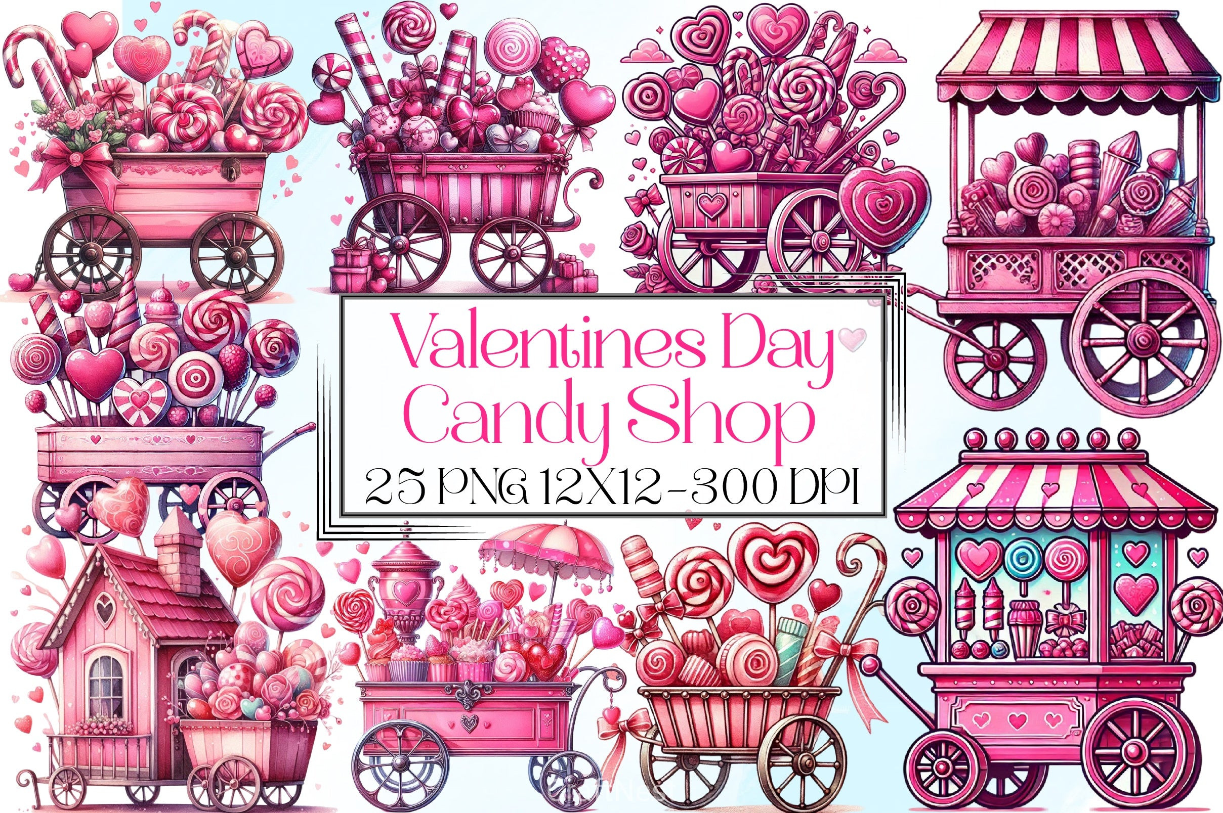 Valentine Candy Shop Clipart Bundle - CraftNest - Digital Crafting and Art