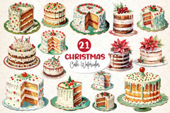 Christmas Cake Clipart Bundle 9 - CraftNest - Digital Crafting and Art
