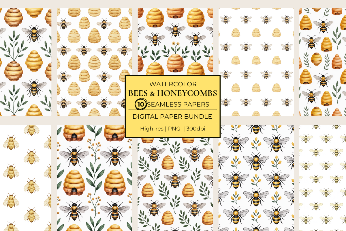 Bees & Honeycombs Seamless Papers