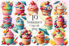 Summer Cupcake Clipart Bundle 4