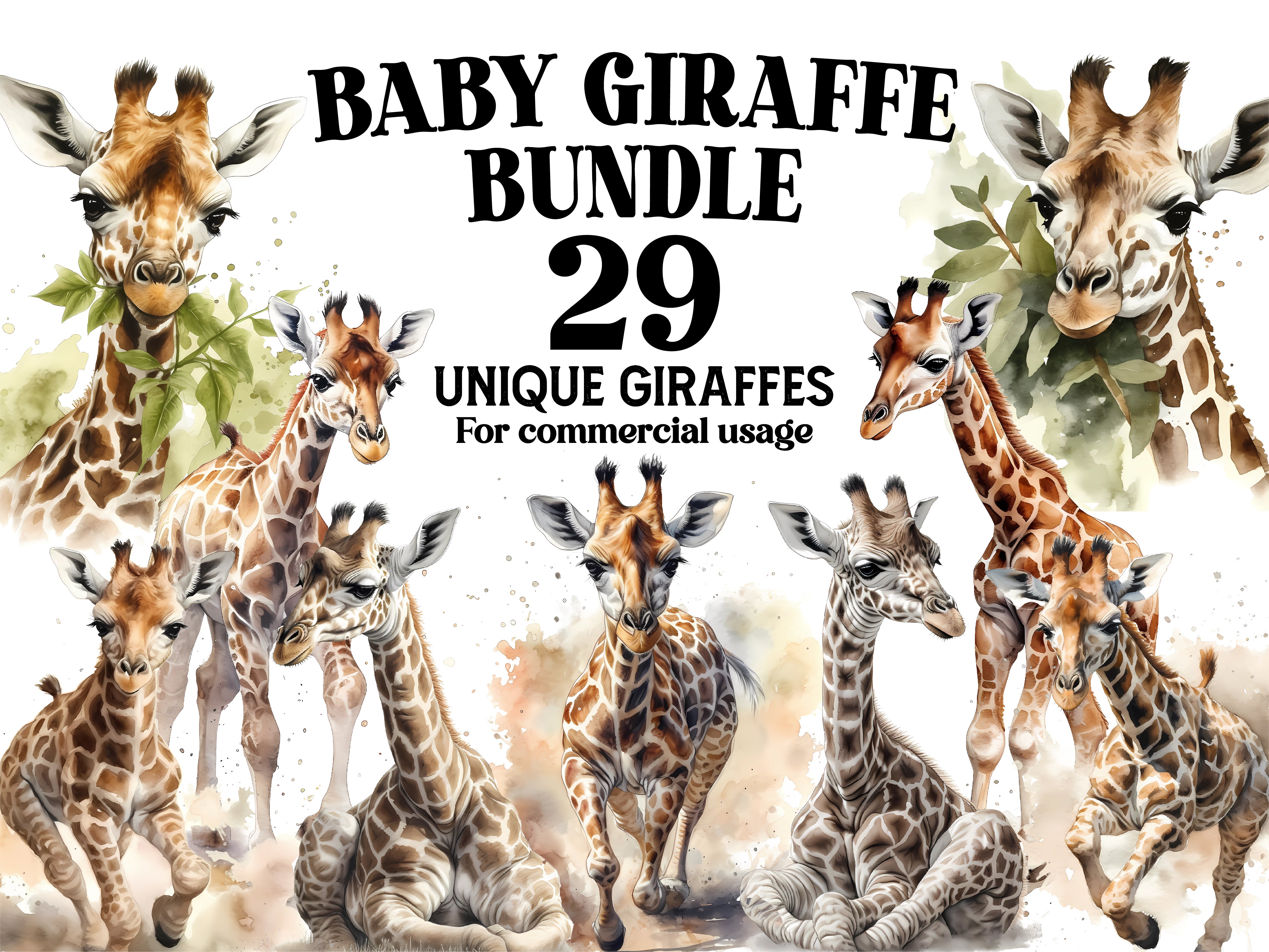 Baby Giraffes Clipart - CraftNest