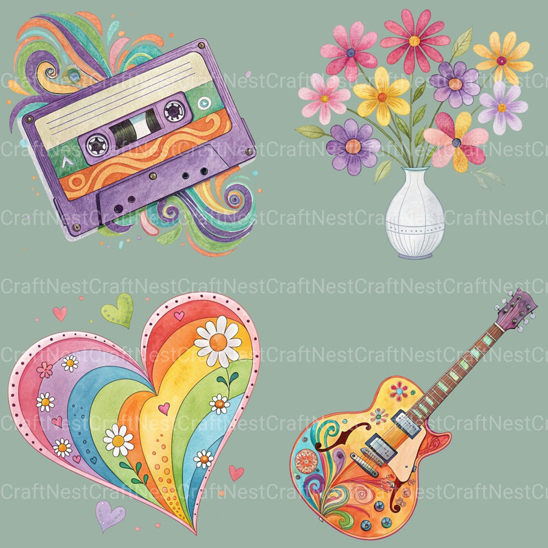 Groovy Stuff Clipart Bundle - CraftNest - Digital Crafting and Art