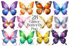 Glitter Butterfly Clipart Bundle 4 - CraftNest - Digital Crafting and Art