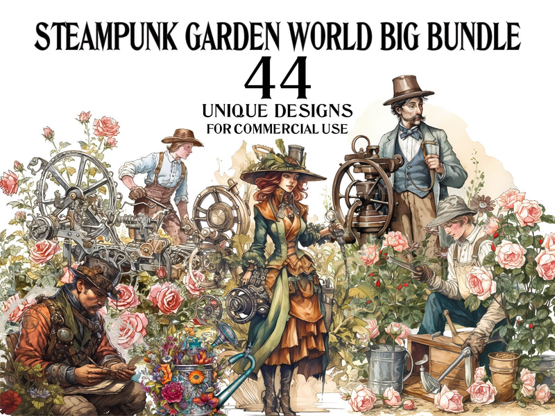 Steampunk Garden World Clipart - CraftNest