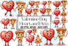 Heart & Pizza Valentine Clipart Bundle