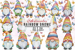 Rainbow Gnome Clipart Bundle - CraftNest - Digital Crafting and Art