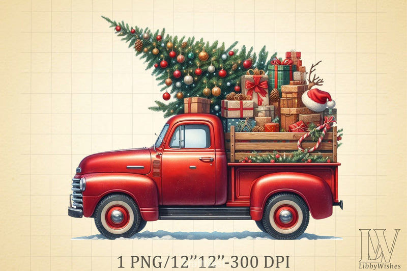 Christmas Truck Clipart Bundle 9 - CraftNest - Digital Crafting and Art
