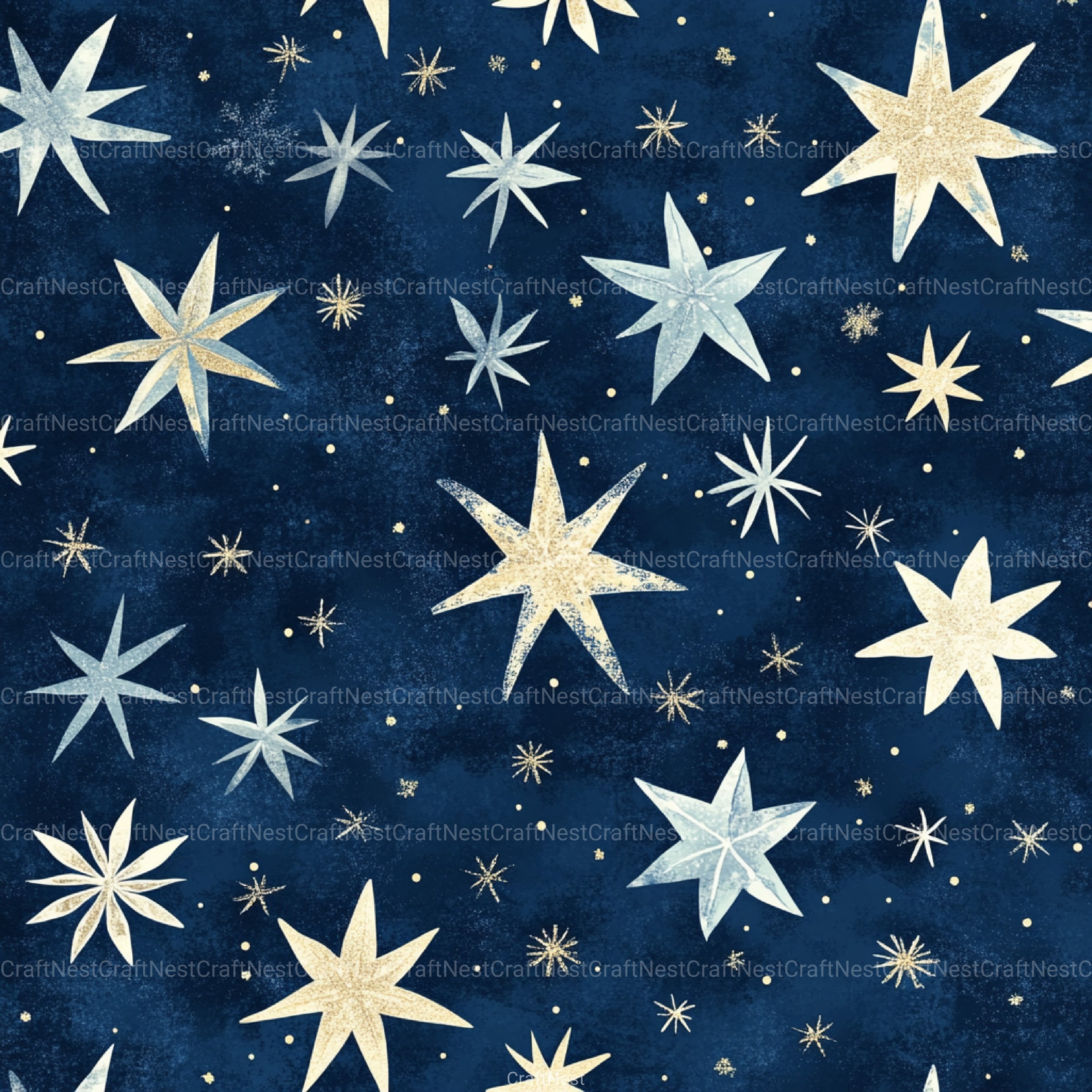 Stars & Snowflakes Winter Glitter Clipart Bundle - CraftNest - Digital Crafting and Art