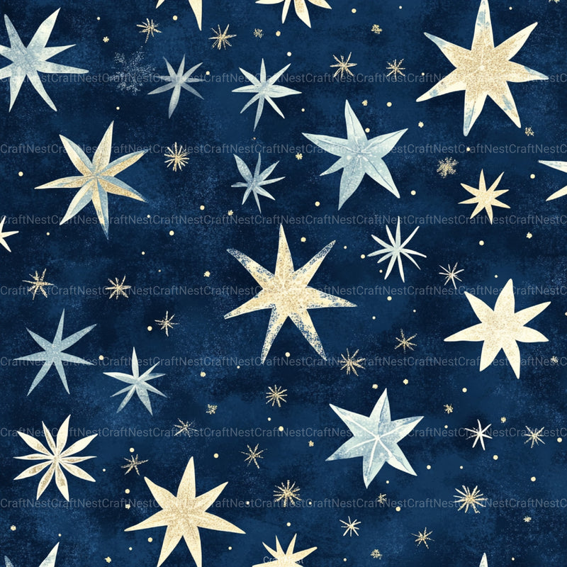 Stars & Snowflakes Winter Glitter Clipart Bundle - CraftNest - Digital Crafting and Art