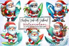 Christmas Santa Surfboard Clipart Bundle - CraftNest - Digital Crafting and Art
