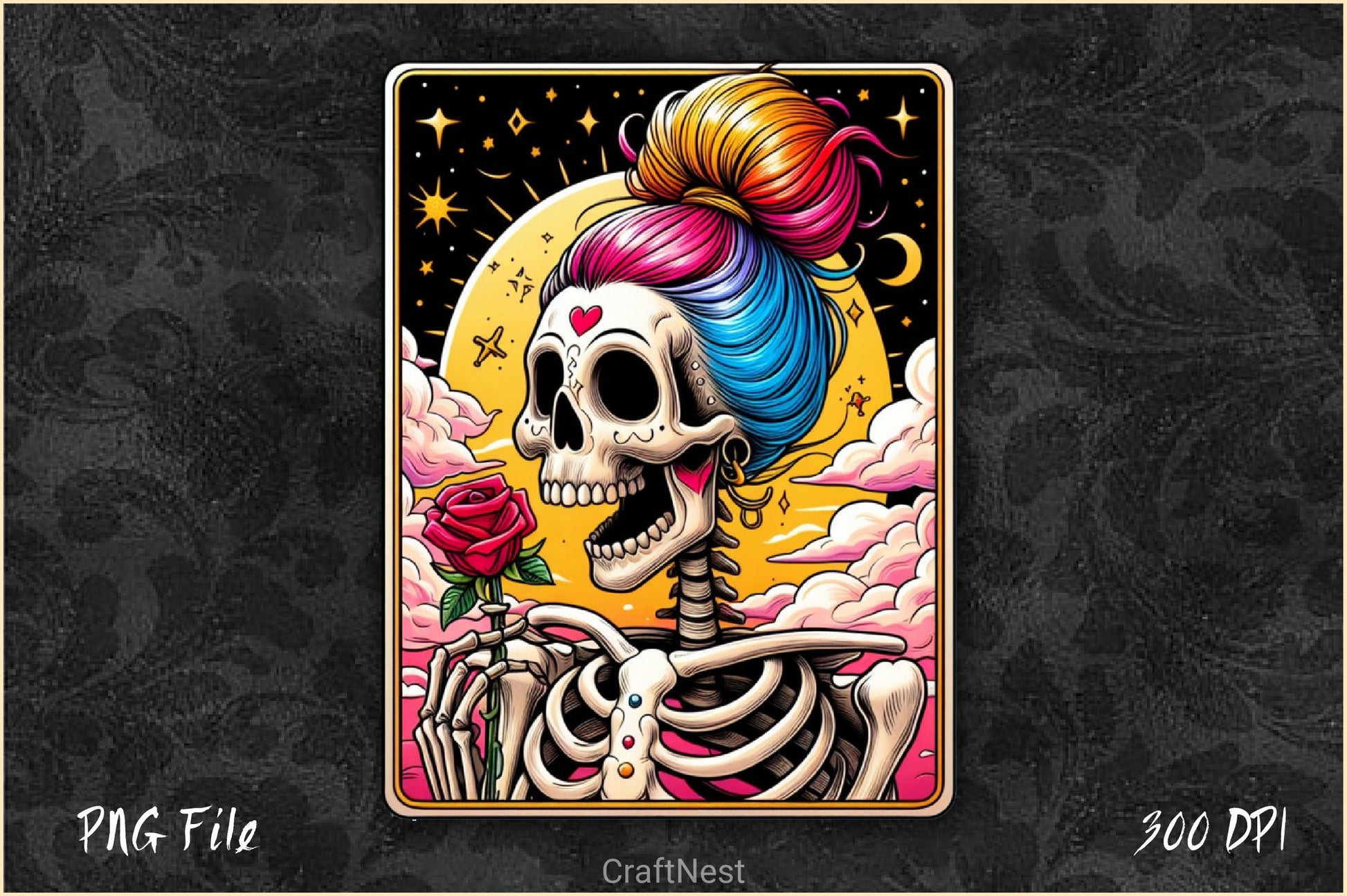 Funny Mexican Skeleton Tarot Card Clipart Bundle - CraftNest - Digital Crafting and Art