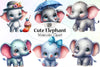 Cute Elephant Clipart Bundle
