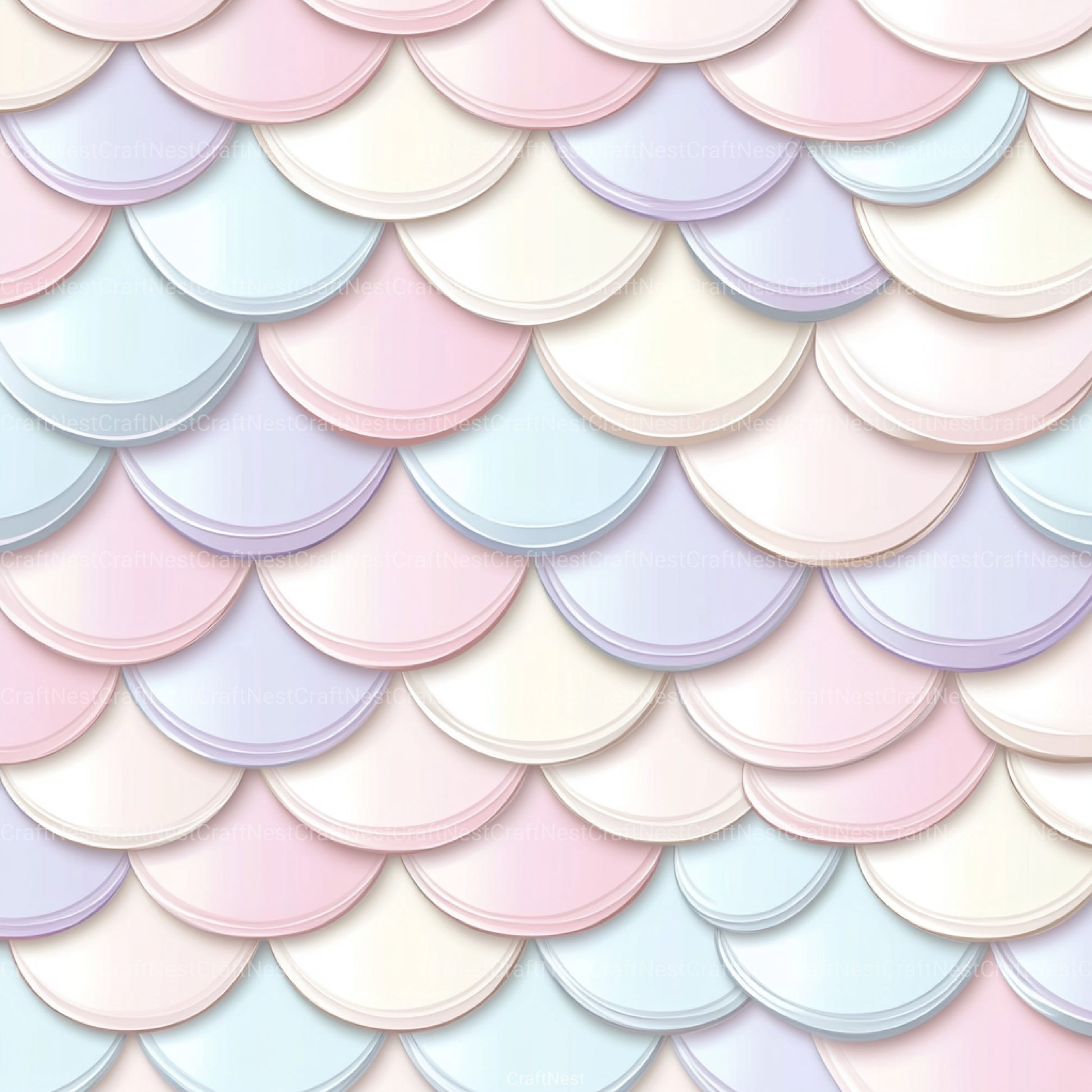 Seamless Pastel Mermaid Scales Pattern Digital Paper - CraftNest - Digital Crafting and Art