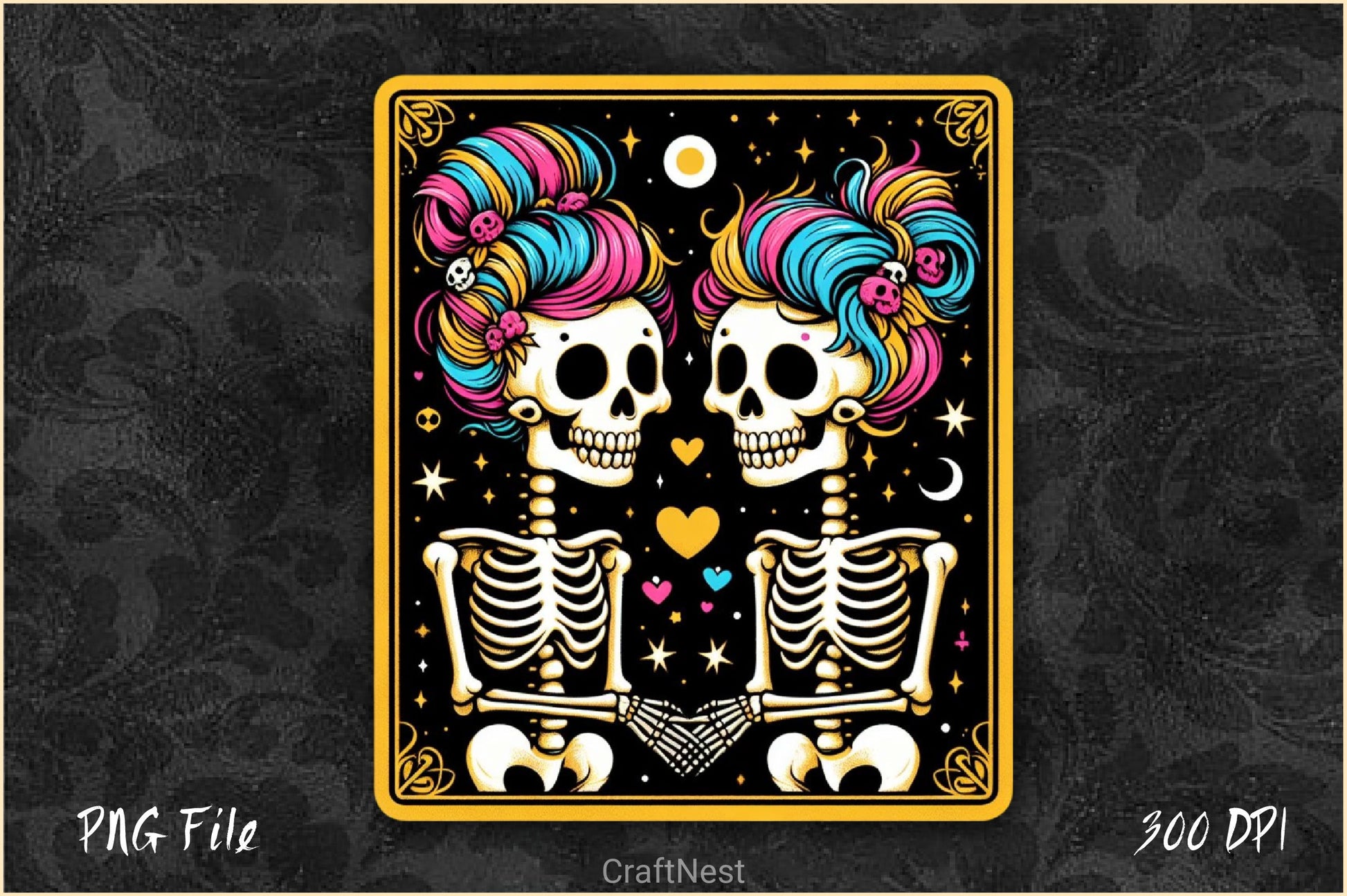 The Lovers Tarot Card Skeletons Clipart Bundle - CraftNest - Digital Crafting and Art