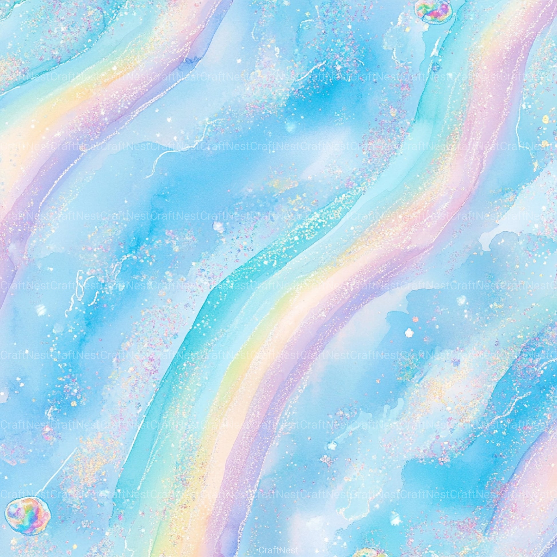 Blue Holographic Glitter Digital Paper - CraftNest - Digital Crafting and Art