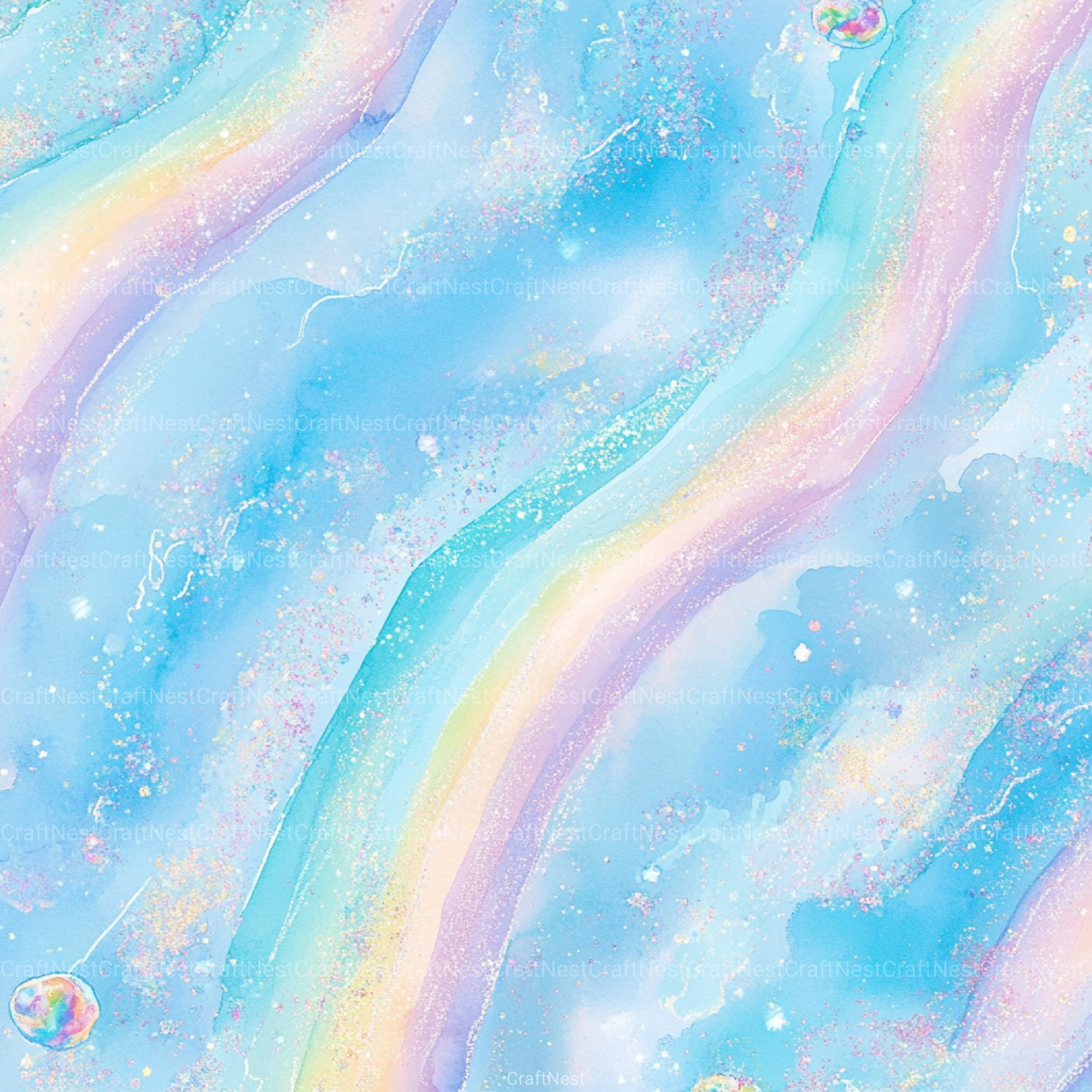 Blue Holographic Glitter Digital Paper - CraftNest - Digital Crafting and Art