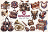 Antique Gothic Instruments Clipart Bundle