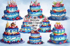 Cakes And Cupcake Clipart Bundle - CraftNest - Digital Crafting and Art