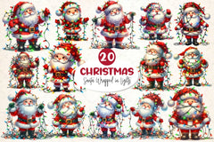 Cute Santa Christmas Clipart Bundle - CraftNest - Digital Crafting and Art