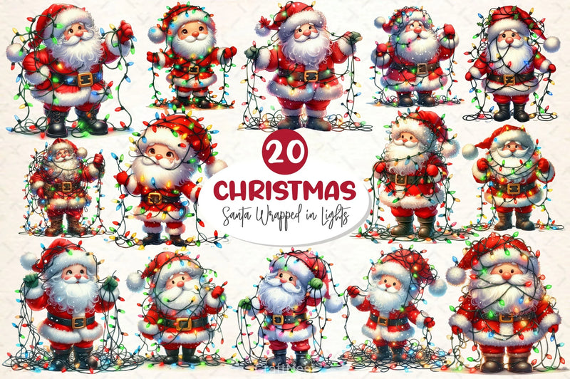 Cute Santa Christmas Clipart Bundle - CraftNest - Digital Crafting and Art