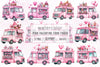 Pink Valentine Food Truck Clipart Bundle