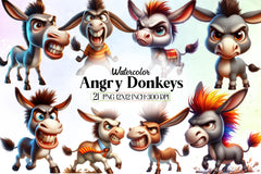 Angry Donkeys Clipart Bundle - CraftNest - Digital Crafting and Art