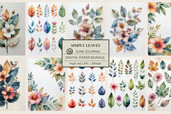 Simply Leaves Junk Journal Papers - CraftNest - Digital Crafting and Art